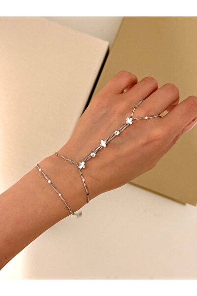 YOUES JEWELRY سوار شاهميران فضي للنساء من الفولاذ