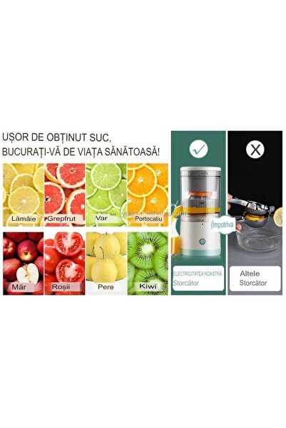 arvada SqueezePro Portable Citrus Juicer, 57W, 18,000 RPM, 2400mAh, 500ml, White