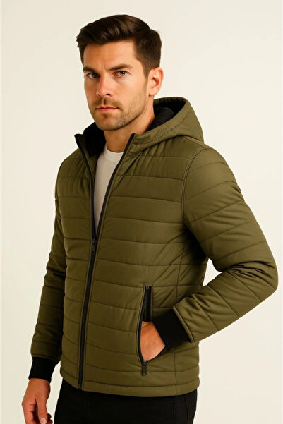 velmorafashion Men's Puffer Jacket with Hooded Zippers, Water Repellent, Quil...