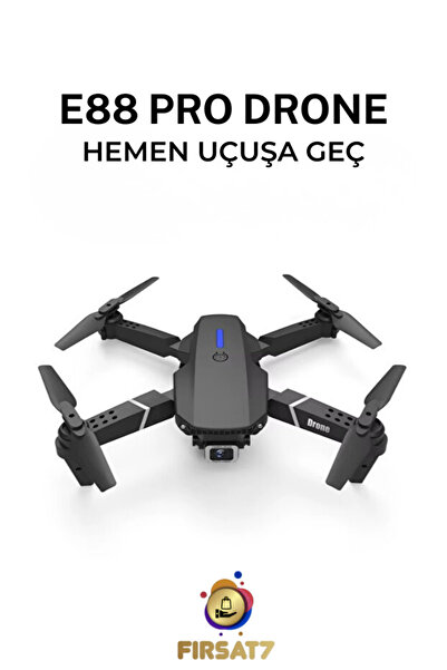Fırsat7 E88 DRONE KATLANABİLİR 4K HD ÇİFT KAMERALI DRONE WİFİLİ QUATCOPTER X3 BATARYA APP KONTROL DRONE