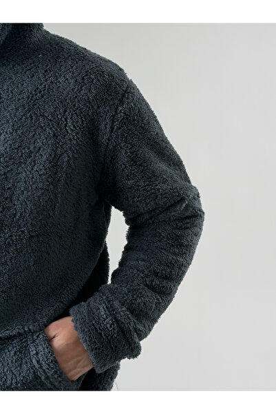 COCOPELLI Men's Hooded Anthracite Plush Sweat Coc2590