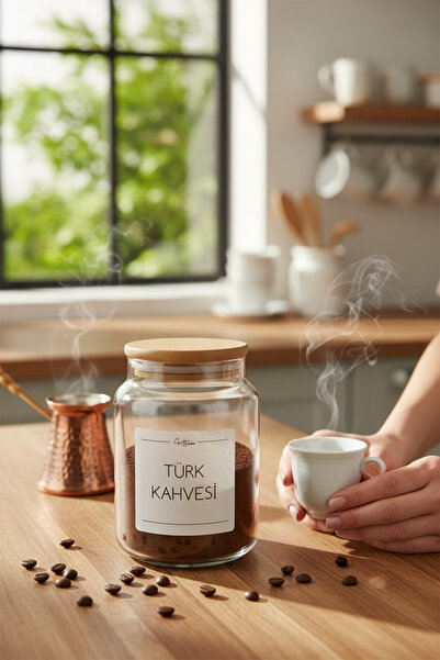 zezedesing Bamboo lid vacuum jar (turkish coffee) 890 ml