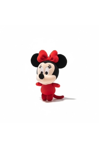 GÜÇLÜ سلسلة مفاتيح ديزني ميني ماوس مصنوعة من القطيفة الصغيرة باللون الأحمر