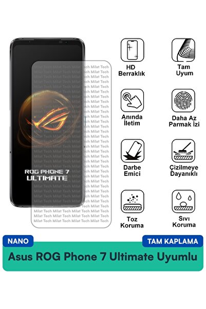 Milat Tech Asus Rog Phone 7 Ultimate Nano Screen Protection Film Resistant to...