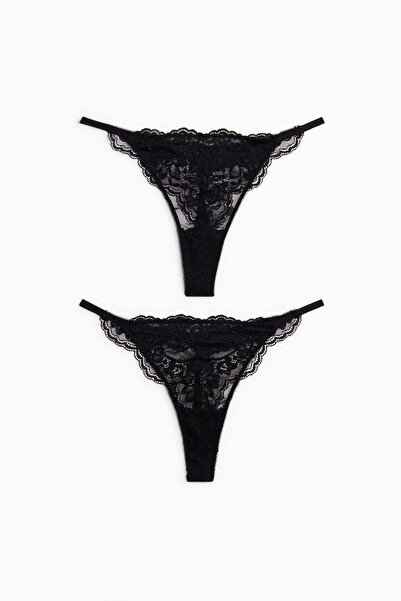 H&M 2-pack lace tanga thong briefs