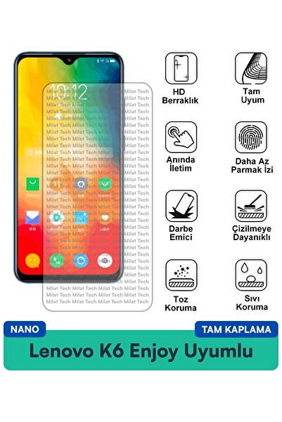 Milat Tech فيلم حماية الشاشة Lenovo K6 Enjoy Nano مقاوم للخدوش والصدمات