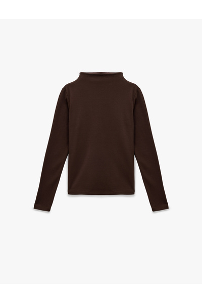 Koton Cotton Slim Fit Long Sleeve Mock Neck Bodysuit