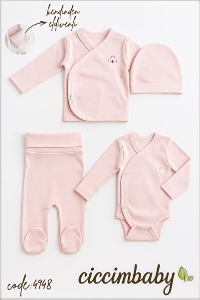 ciccimbaby Baby Premature 4 Piece Set Jumpsuit and Hat 100% Cotton