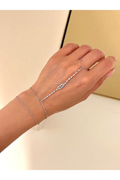 YOUES JEWELRY سوار شاهميران فضي للنساء من الفولاذ