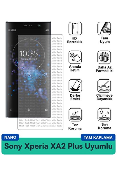Milat Tech طبقة حماية للشاشة من سوني إكسبيريا XA2 بلس نانو، حساسة للمس، شفافي...