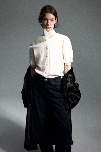 H&M Bow-detail knitted cardigan