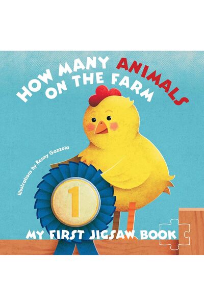 White Star Publisher Carte cu puzzle din 1 bucată Prima mea carte cu puzzle-uri: Câte animale sunt la fermă?
