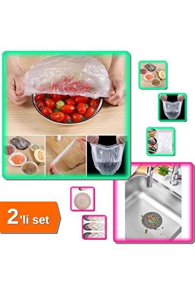 HerEveOyuncak 100 Adet Lastikli Tazeliği Koruyan Tencere ve Tabak Bonesi + Yu...