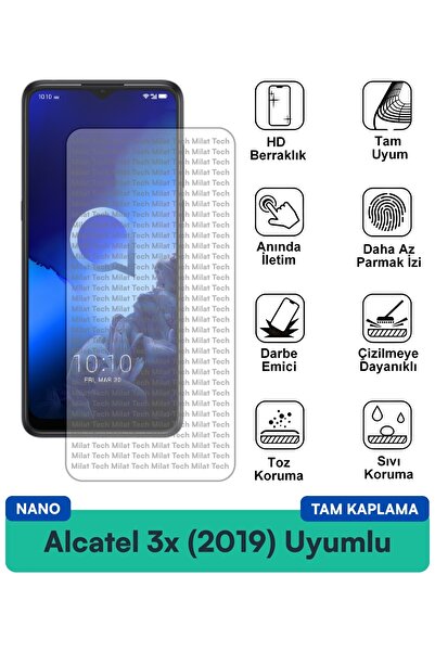 Milat Tech فيلم حماية شاشة نانو لهاتف الكاتيل 3x (2019) عالي الشفافية وحساسية...