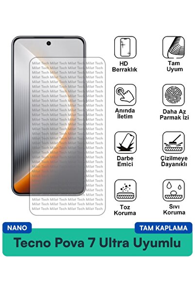 Milat Tech فيلم حماية شاشة تكنو بوفا 7 ألترا نانو، حساس للمس، شفافية عالية
