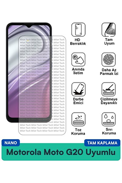 Milat Tech طبقة حماية للشاشة من موتورولا موتو جي 20 نانو مقاومة للخدوش والصدمات