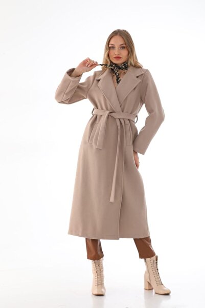 Lady Pixie Γυναικείο παλτό με μακριά ζώνη