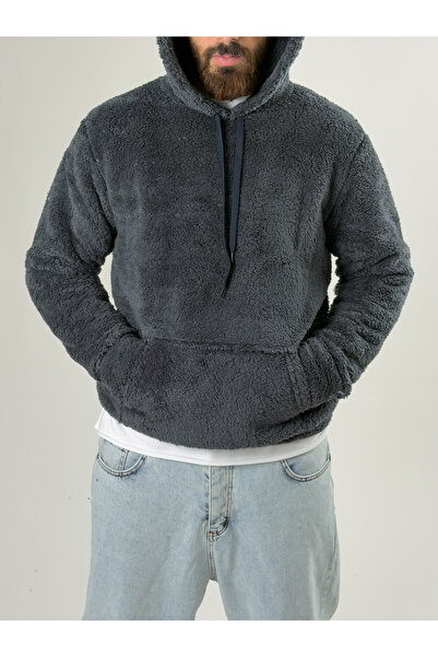 COCOPELLI Men's Hooded Anthracite Plush Sweat Coc2590