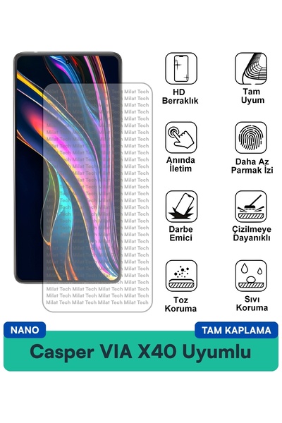 Milat Tech طبقة حماية للشاشة من كاسبر فيا إكس 40 نانو مقاومة للخدوش والصدمات
