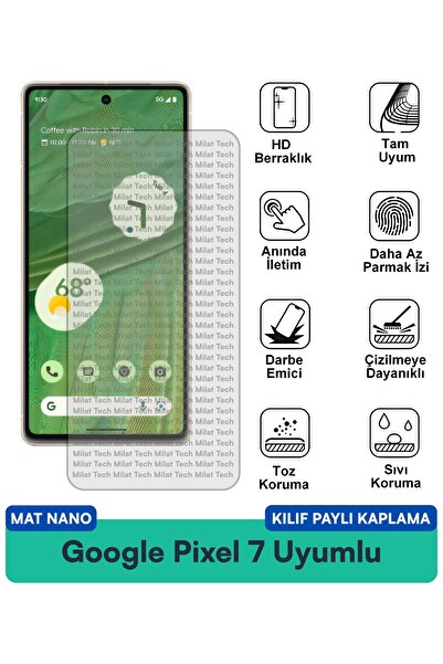 Milat Tech غطاء حماية نانو متوافق مع جوجل بيكسل 7 مع فيلم حماية للشاشة مقاوم ...