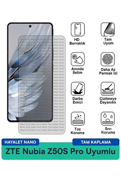 Milat Tech ZTE Nubia Z50S Pro Hayalet Nano طبقة حماية للشاشة مقاومة للخدوش وا...