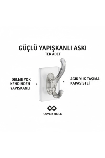 Rembox Ultra Güçlü Yapışkanlı Tekli Duvar Askısı – Delmeden Kolay Montaj