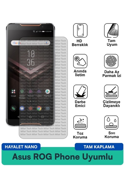 Milat Tech طبقة حماية للشاشة من Asus ROG Phone Ghost Nano مقاومة للخدوش والصدمات