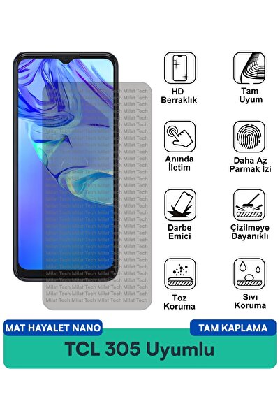Milat Tech طبقة حماية للشاشة من TCL 305 Matte Ghost Nano مقاومة للخدوش والصدمات