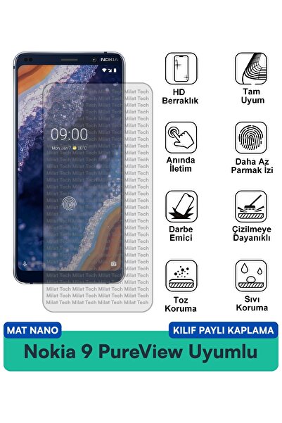 Milat Tech حافظة نوكيا 9 PureView Matte Nano متوافقة مع واقي الشاشة ضد الخدوش...