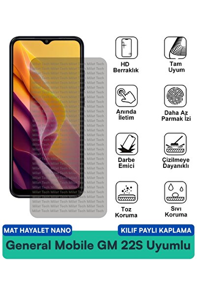 Milat Tech حافظة نانو من جنرال موبايل GM 22S متوافقة مع فيلم حماية الشاشة، حم...