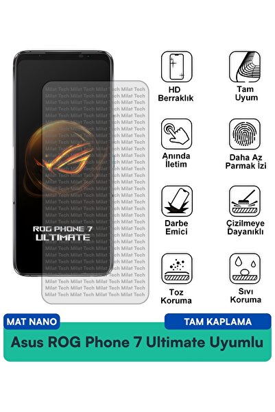 Milat Tech فيلم حماية الشاشة Asus ROG Phone 7 Ultimate Matte Nano مقاوم للخدو...