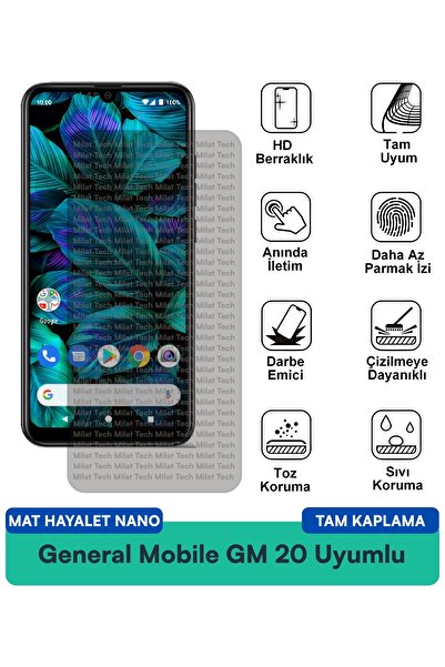 Milat Tech فيلم حماية الشاشة جنرال موبايل GM 20 مات هايلايت نانو مقاوم للخدوش...