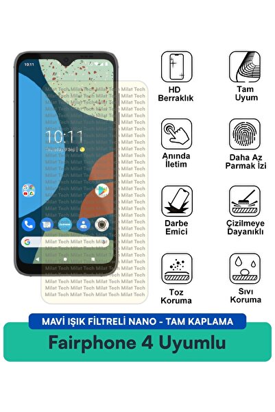 Milat Tech فيلم حماية شاشة نانو من Fairphone 4 مزود بفلتر الضوء الأزرق، يمنع ...