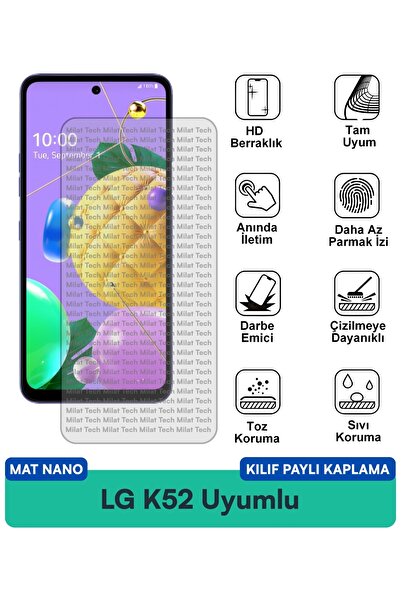 Milat Tech غطاء حماية نانو متوافق مع هاتف إل جي كيه 52 مع طبقة حماية للشاشة م...