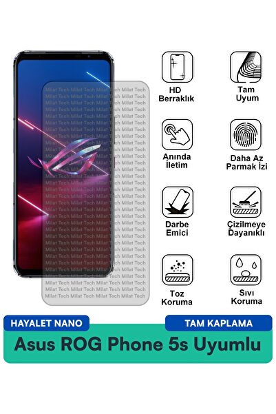 Milat Tech فيلم حماية الشاشة Asus ROG Phone 5s Ghost Nano مقاوم للخدوش والصدمات