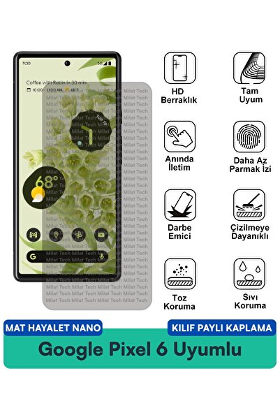 Milat Tech حافظة Google Pixel 6 Matte Ghost Nano متوافقة مع طبقة حماية الشاشة...