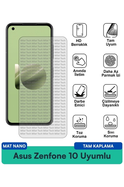 Milat Tech طبقة حماية للشاشة من نوع Asus Zenfone 10 Matte Nano مقاومة للخدوش ...