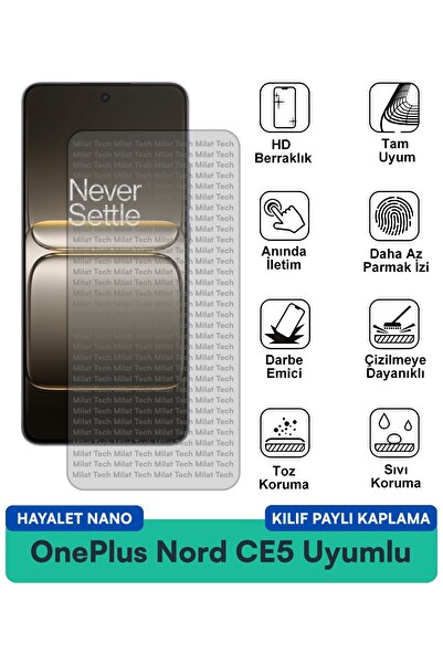 Milat Tech حافظة OnePlus Nord CE5 Hayalet Nano متوافقة مع طبقة حماية مقاومة ل...