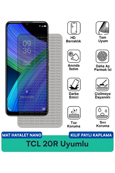 Milat Tech غطاء حماية TCL 20R مات هايت نانو متوافق مع فيلم حماية الشاشة مقاوم...