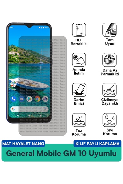 Milat Tech حافظة نانو من جنرال موبايل GM 10 متوافقة مع فيلم حماية الشاشة، حما...