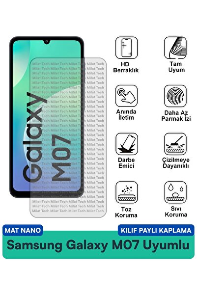 Milat Tech حافظة نانو مطفية لهاتف سامسونج جالاكسي M07 متوافقة مع فيلم حماية ا...
