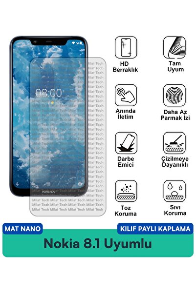 Milat Tech حافظة نوكيا 8.1 مات نانو متوافقة مع فيلم حماية الشاشة مقاوم للبقع ...