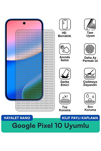 Milat Tech حافظة جوجل بيكسل 10 هايلايت نانو متوافقة مع طبقة حماية مقاومة للبق...