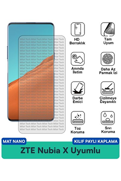 Milat Tech حافظة ZTE Nubia X Mat Nano متوافقة مع طبقة حماية الشاشة مقاومة للخ...
