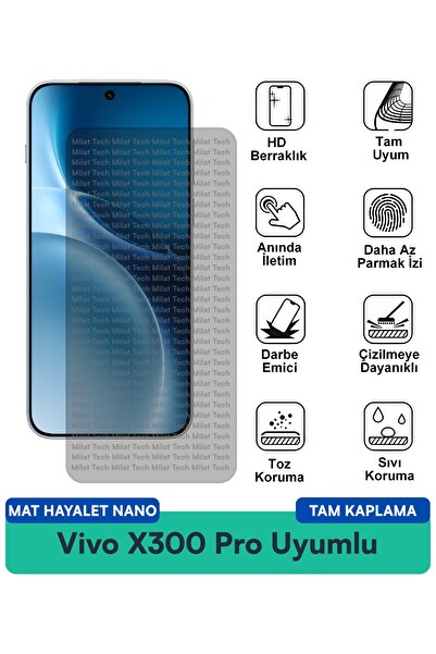 Milat Tech فيلم حماية الشاشة Vivo X300 Pro Mat Ghost Nano يحمي الخصوصية ولا ي...
