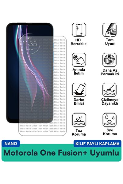 Milat Tech غطاء حماية متوافق مع هاتف موتورولا ون فيوجن نانو، طبقة حماية للشاش...
