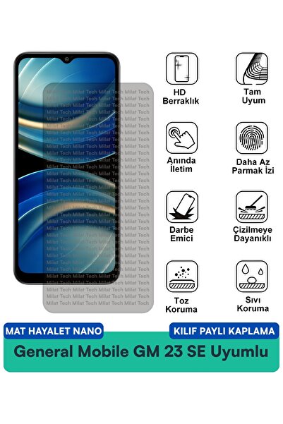 Milat Tech حافظة نانو جنرال موبايل GM 23 SE غير اللامعة المتوافقة مع واقي الش...
