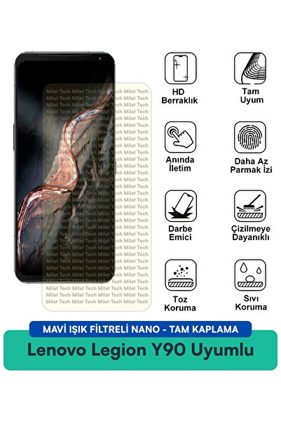 Milat Tech فيلم حماية شاشة نانو لينوفو ليجيون Y90 مع فلتر الضوء الأزرق مقاوم ...