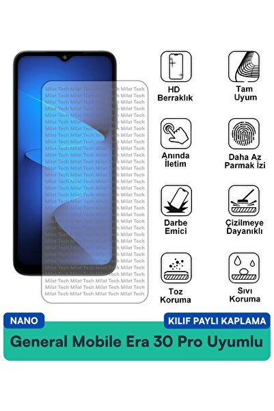 Milat Tech حافظة جنرال موبايل Era 30 Pro Nano متوافقة مع واقي شاشة فيلم حماية...