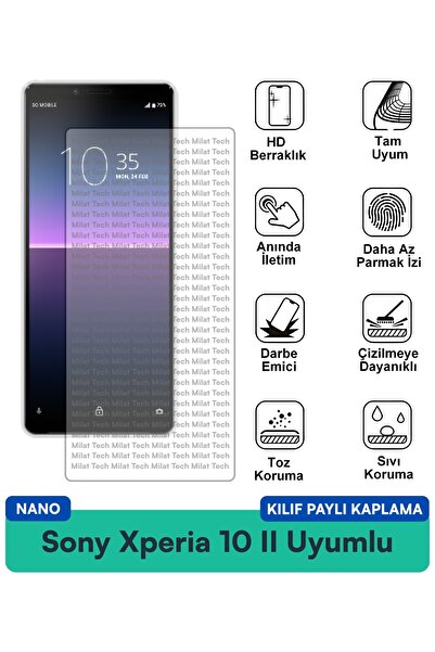 Milat Tech غطاء حماية لهاتف سوني إكسبيريا 10 نانو متوافق مع طبقة حماية الشاشة...
